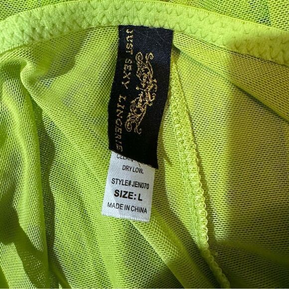 Just Sexy Lingerie Neon Green NWOT Lace Lingerie Size Large - Picture 9 of 9